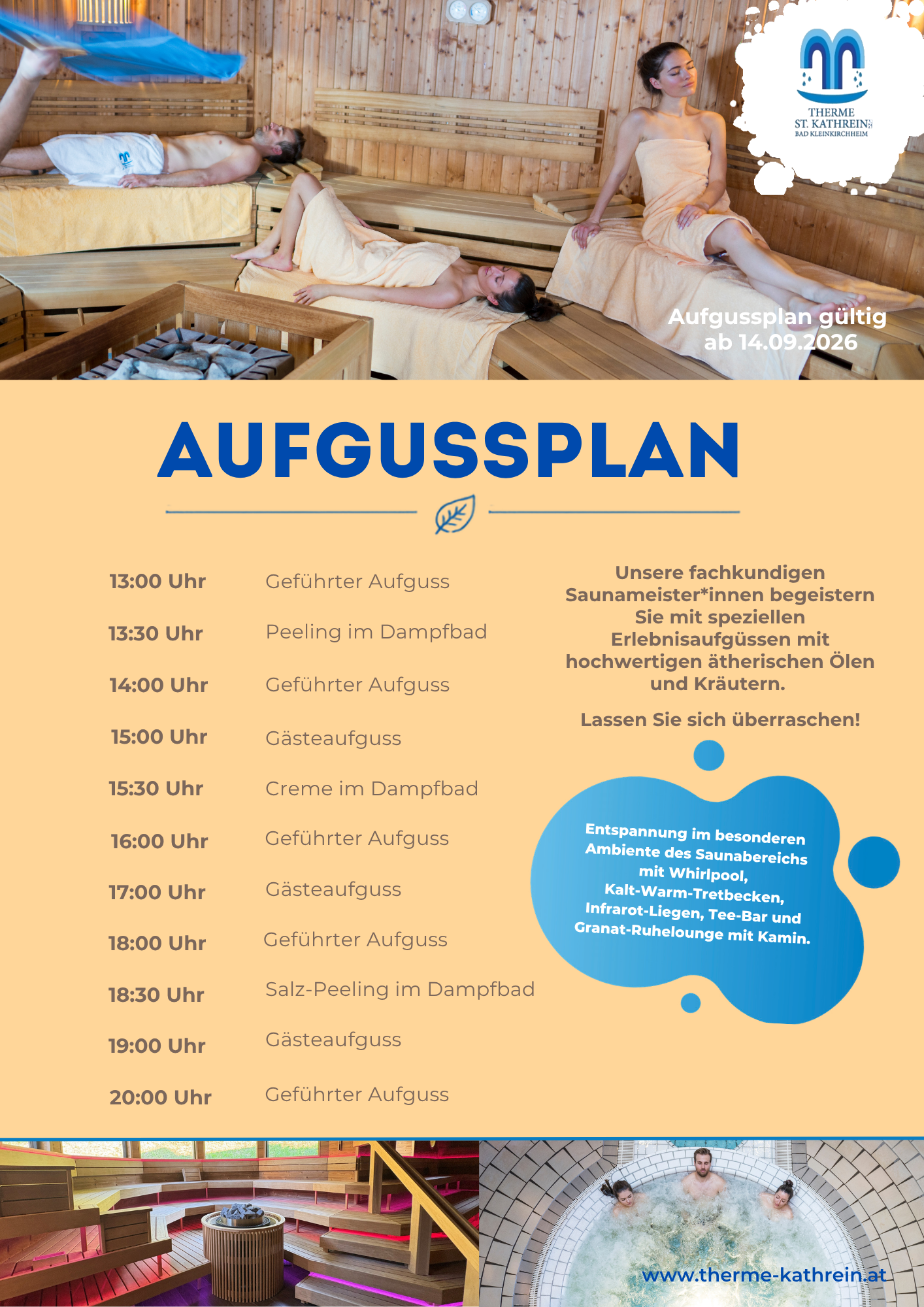 Aufgussplan ab 14.09.2026